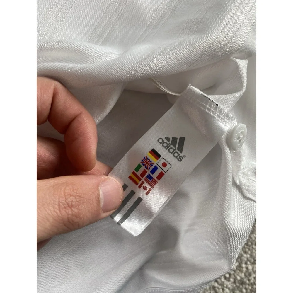 Adidas Pittsburgh Panthers Performance White Striped Polo Mens XL Preppy NCAA